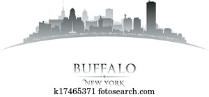büffel, new york city skyline, silhouette, wei?er hintergrund büffel, new york city skyline, silhouette, wei?er hintergrund