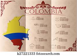 Colombia infographics, statistical data, sights. Vector Colombia infographics, statistical data, sights. Vector