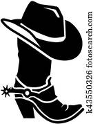 Cowboy boot with hat Cowboy boot with hat