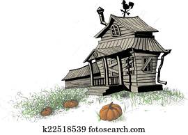 halloween, haus- farbe halloween, haus- farbe