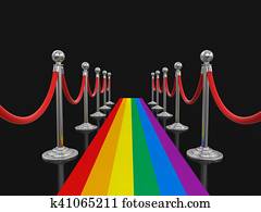 Multi Colored Carpet and stanchions