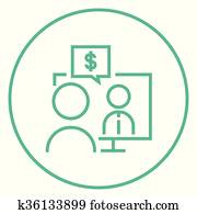 negócio, vídeo, negociações, linha, icon.