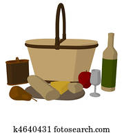 Picnic Basket Illustration Picnic Basket Illustration