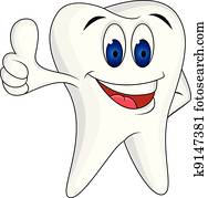Tooth with thumb up Tooth with thumb up