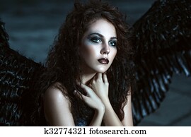 Angel with black wings Angel with black wings