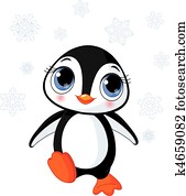 cute, inverno, pingüim