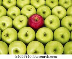 red and green apples
