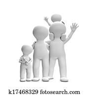 uno, chiudere, aggrottare, famiglia, con, due, adulti, e, due, children.