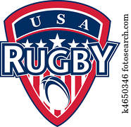 USA rugby ball shield stars stripes USA rugby ball shield stars stripes
