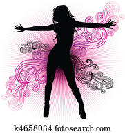 Vector girl dancing in night-club Vector girl dancing in night-club