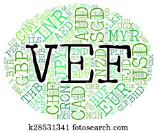 Vef Currency Means Venezuela Bolivars And Currencies