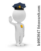 3d, pequeño, gente, -, policía