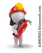 3d small people - fireman 3d small people - fireman