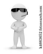 3d, קטן, אנשים, -, שומר ביטחון