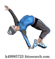 3d, أداء, المرأة الأرشدة, التمرين, على أبيض