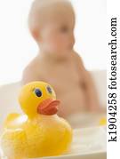 baby, in, luftbubbla bada