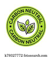 Carbon neutral icon stamp. CO2 energy monoxide carbon ecology background label concept Carbon neutral icon stamp. CO2 energy monoxide carbon ecology background label concept