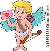 Cupid with envelope Cupid with envelope