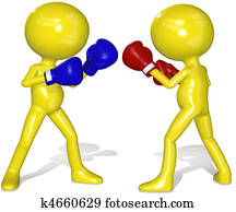 Fighters red blue boxing gloves fight box Fighters red blue boxing gloves fight box