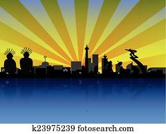 Jakarta in Silhouette