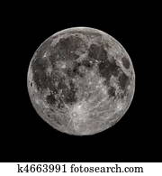 lua cheia, de, a, outono, equinócio, em, tudo, seu, glória