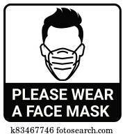 Please wear a mask sign for Virus protection concept Please wear a mask sign for Virus protection concept