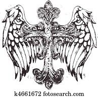 tribal cross with wing tribal cross with wing