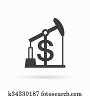 Value of oil concept icon with pump and dollar symbol