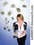 young girl with a wallet