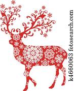 חג המולד, deer,, וקטור