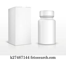 טופס, בקבוק של תרופה, ו, ארוז, קופסה