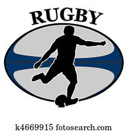 שחקן של ראגבי, לבעוט, כדור