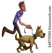 boy walking with dog boy walking with dog