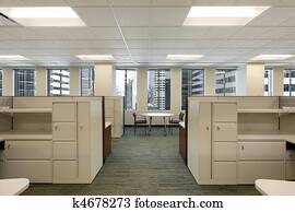 cubicles, do, v centru města, úřadovna building
