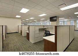 Cubicles in downtown office building Cubicles in downtown office building