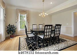 Dining room with black table Dining room with black table