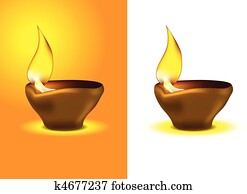 Diwali, Diya, -, lâmpada óleo, para, dipawali