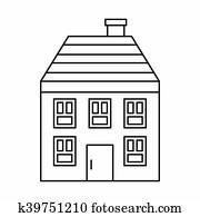 Haus, fassade, und, eingang, mit, schindel, hölzern, cladding Stock