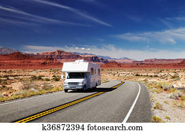 RV Camper on highway RV Camper on highway