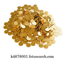 Save the money. Stack of golden coins Save the money. Stack of golden coins