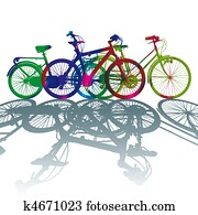Silhouette color dot bike Silhouette color dot bike
