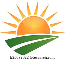 Sun and green road logo Sun and green road logo