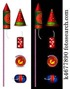 Traditional indian fire crackers for diwali Traditional indian fire crackers for diwali