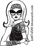 trendy woman with sunglasses trendy woman with sunglasses