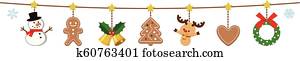 דוגמה, של, חג המולד, גירלנדה