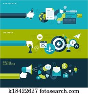 Flat design concepts for business