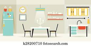 Kitchen, Dining Room Furniture Display Panorama Kitchen, Dining Room Furniture Display Panorama