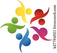 logotipo, trabajo en equipo, comunidad, ayuda