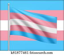 transgender, lobogó, alatt, keresztül, befest, kék, rózsaszínű, és, bíbor