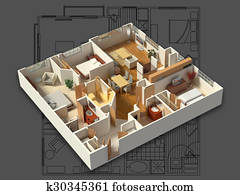 3D Furnished House Interior 3D Furnished House Interior